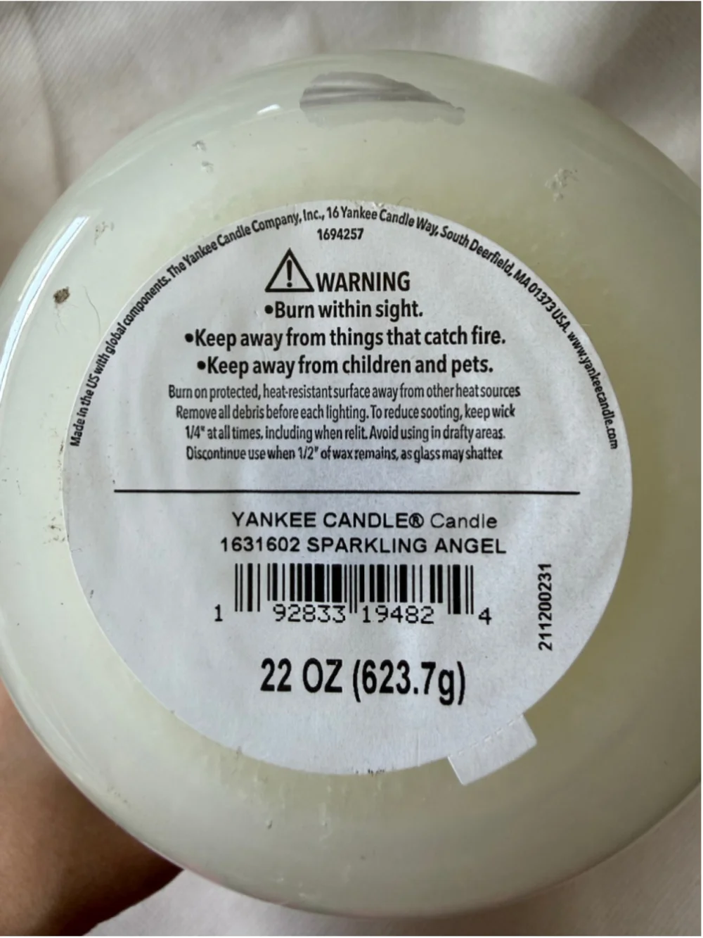NEW Yankee Candle SPARKLING ANGEL Returning Favorite 22 oz Rare UNUSED